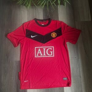 Manchester United 2009/10 Home Retro Soccer Jersey Vintage Nike Football Shirt L